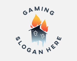 Heating - Flame Ice House logo design