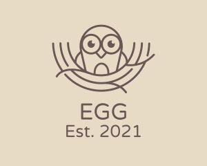 Organic Products - Cute Owl Nest logo design