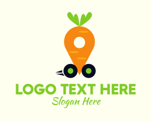 Location Pin - Carrot Vegetable Deliver logo design