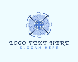 Sew - Needle Thread Button logo design