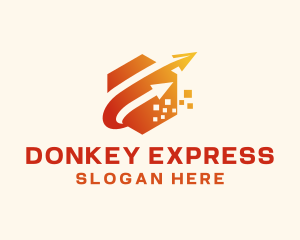 Hexagon Arrow Express Logistics logo design