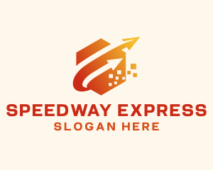 Hexagon Arrow Express Logistics logo design