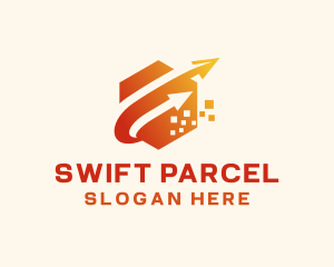 Parcel - Hexagon Arrow Express Logistics logo design