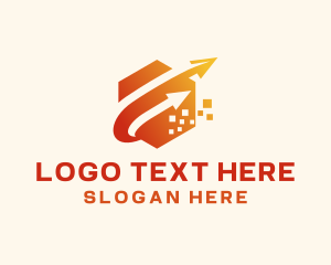 Courier - Hexagon Arrow Express Logistics logo design