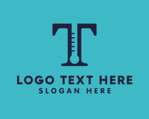 Text - Temperature Thermometer Letter T logo design