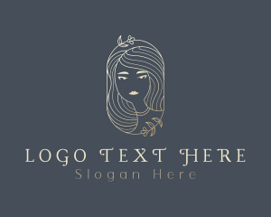 Human - Golden Natural Lady logo design