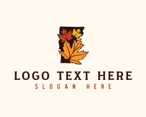 Map - Vermont Maple Leaf logo design