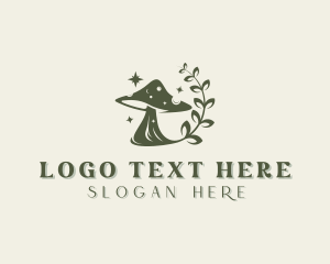 Shrooms - Natural Leaf Mushroom logo design