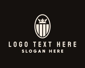 Oval - Crown Stripe Crest logo design