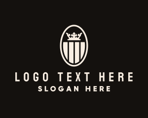 King - Crown Stripe Crest logo design