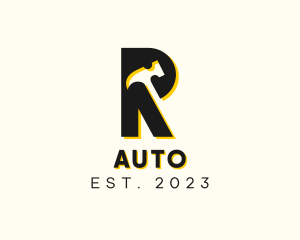 Tools - Hammer Renovation Letter R logo design