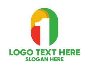 Number 1 - Colorful Number 1 Badge logo design