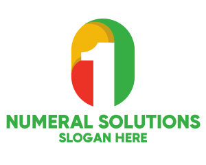 Numeral - Colorful Number 1 Badge logo design