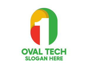 Oval - Colorful Number 1 Badge logo design