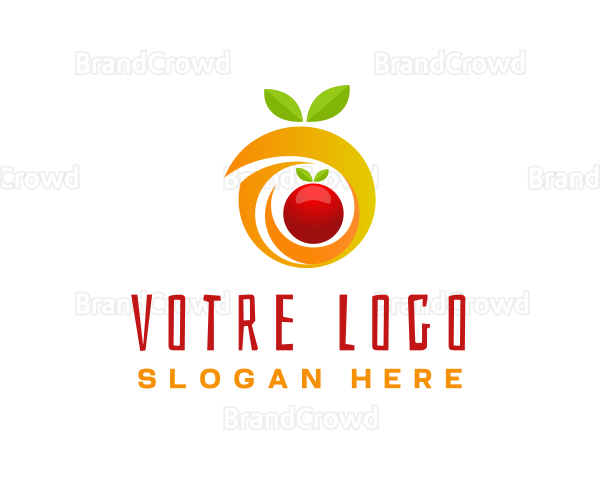 Orange Fruit Letter O Logo