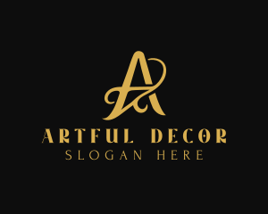 Interior Design Decor Letter A logo design