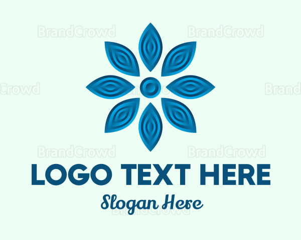 Blue Snow Flower Logo