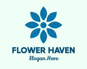 Blue Snow Flower logo design