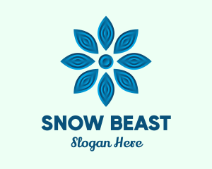 Blue Snow Flower logo design