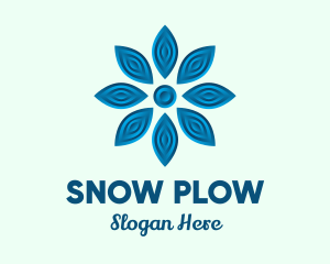 Blue Snow Flower logo design