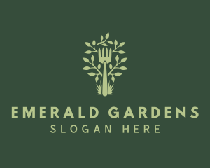 Plant Gardening Fork logo design