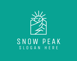 Skiing - Sunshine Mountain Nature logo design