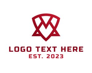 Red Shield - Abstract Shield Triangle logo design