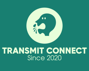Transmit - Virus Coughing Transmission logo design