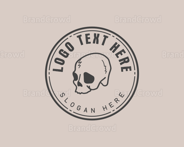 Scribble Skull Tattoo Logo