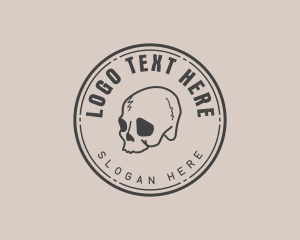 Punk - Scribble Skull Tattoo logo design