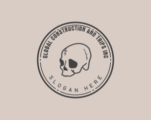 Casual - Scribble Skull Tattoo logo design