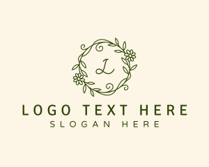 Cosmetic - Elegant Floral Wreath logo design