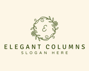 Elegant Floral Wreath logo design