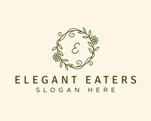 Elegant Floral Wreath logo design