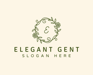 Elegant Floral Wreath logo design