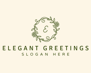 Elegant Floral Wreath logo design