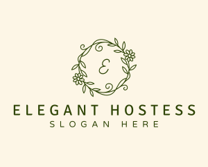 Elegant Floral Wreath logo design