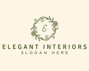 Elegant Floral Wreath logo design