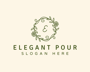 Elegant Floral Wreath logo design