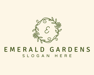 Elegant Floral Wreath logo design