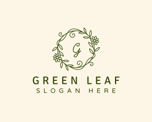 Elegant Floral Wreath logo design