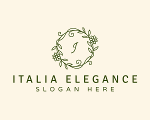 Elegant Floral Wreath logo design