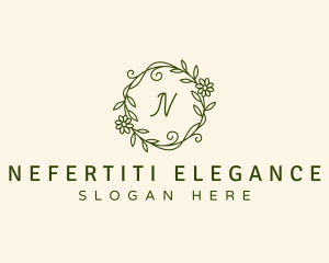 Elegant Floral Wreath logo design