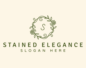 Elegant Floral Wreath logo design