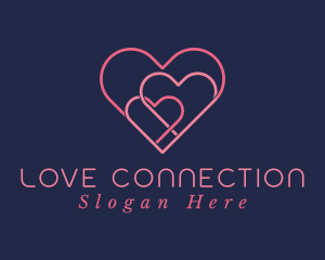 Love Couple Heart logo design