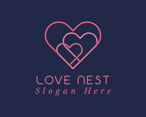 Love Couple Heart logo design