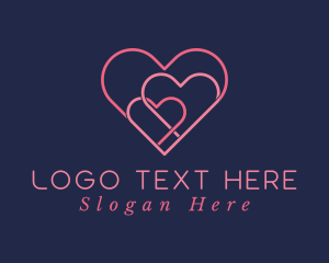 Together - Love Couple Heart logo design