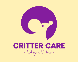 Critter - Cute Purple Mouse logo design