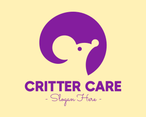 Cute Purple Mouse logo design