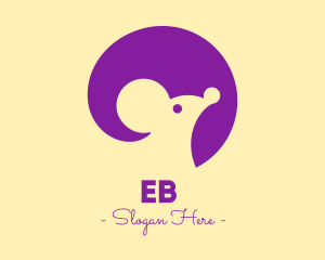 Creature - Cute Purple Mouse logo design